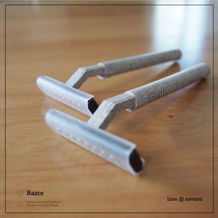 Razor มีดโกนหนวด [ตัวด้ามผลิตจากฟางข้าว] บรรจุถุงพร้อมใช้ สำหรับโรงแรม ...