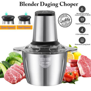 Blender Daging Blender Chopper Daging 2 L / Penggiling Daging Kacang Sayur Buah Bumbu Penggiling Serbaguna / Blender Elektrik Stainless / Mixer Meat Grinder Anti Karat Termurah Terbaru Promo