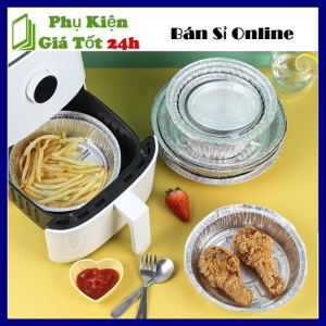 Combo 20 Khay Đĩa Bạc 18cm 20cm 22cm và 23cm Lót Nồi Chiên Nướng - Khay Giấy Bạc Lót Nồi Chiên Không Dầu Đa Năng Chịu Nhiệt Combo 20 Khay Đĩa Nhôm Khay Đĩa Bạc lót nồi chiên nướng Khay Nướng