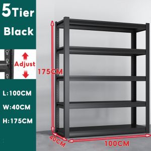 【Tahan Beban 1000KG】 Rak Besi / Rak Besi Siku 5 Susun/ Rak Gudang Besi/ Besi Siku Lubang  /Rak Gudang / Rak Penyimpanan Besar / Rak All Metal Heavy Duty