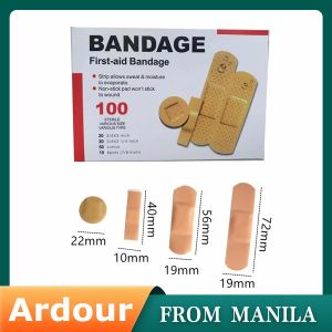 100pcs Wound Patches Band Aid 4 Sizes PE Waterproof Plaster Bandage