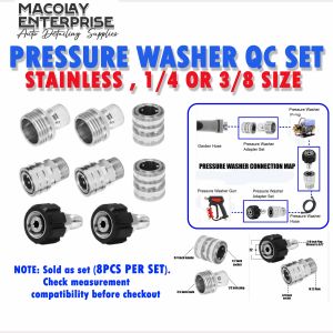 F39 Pressure Washer Quick Connect Set Stainless Fittings select from 1/4 or 3/8 set Macolay Enterprise