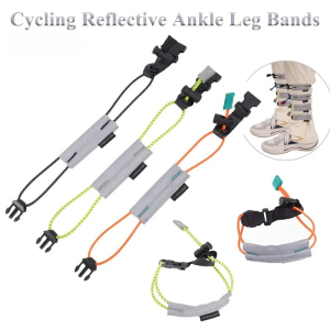 High Visibility Reflective Ankle Bands Adjustable Elastic Straps For Nighttime Cycling Safety