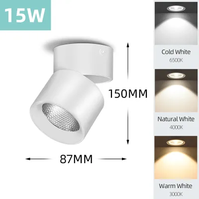 CHENBEN Đèn LED Downlight Có Thể Gập Lại 3 Màu Thay Đổi Đèn Ốp Trần Spotlight Xoay 360° 7w 10w 15W COB Nhôm Theo Dõi Đèn Cho Căn Phòng Khách Phòng Bếp Cửa Hàng Bảo Hành Một Năm
