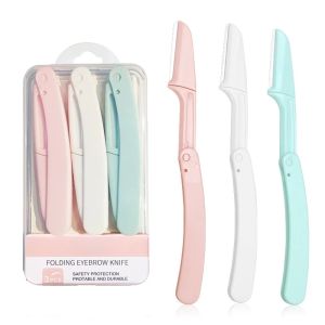 1/3Pcs Set Foldable Eyebrow Trimmer Portable Hair Remover Set Eyebrow Blades Shaping Set for Beginners