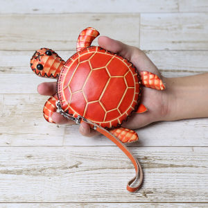 Genuine Leather Creative Turtle Coin Purse Cute Cartoon Student Childrens Mini Cowhide Handmade Animal Short Wallet2026