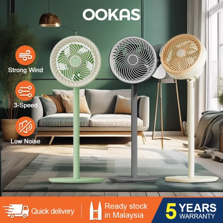 ✰OOKAS Stand Fan Air Circulation Fan kipas angin 3 Speed Kipas Berdiri Super Large Wind Power Energy Saving 風扇家用 循環扇✵