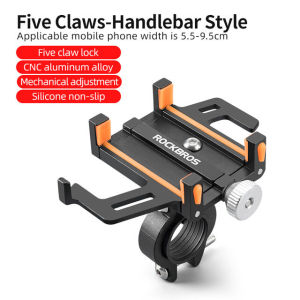 【Local Delivery】ROCKBROS Bike Phone Holder Adjustable Aluminum Alloy MTB Cellphone Mount Stable Road Bike Holder Motorcycle Phone Mount Bike Accessories