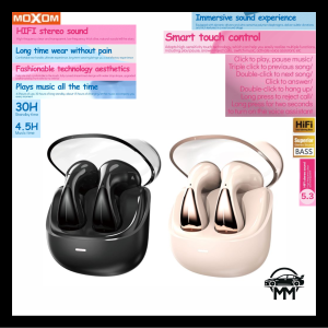 MOXOM MX-TW71 TWS WIRELESS EARBUDS BLUETOOTH V5.3 IN EAR EARPHONE SMART TOUCH CONTROL HIFI STEREO SOUND QUALITY 300mAh