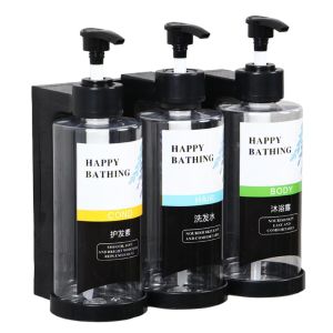 HESSIN ไม่มีการเจาะรู เครื่องจ่ายสบู่ด้วยมือ อุปกรณ์ติดผนัง มือกด ขวดเจลทำความสะอาดมือ ใช้งานได้หลากหลาย จุได้มาก ขวดปั๊มเปล่า ห้องน้ำในห้องน้ำ