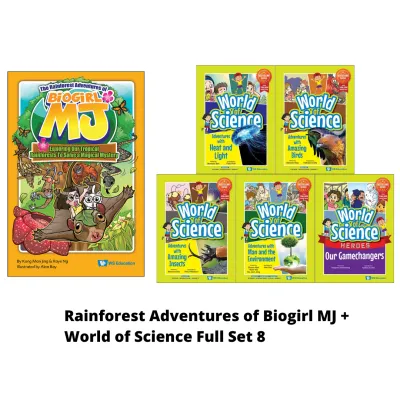 WS E - Biogirl MJ Comic Book and World of Science Bundle Set - Age 6-12+ Kid Children Book Primary STEM Educational Gift Books World Scientific