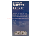 Kris 3Pan Buffet Server 3Slice Alat Penghangat Makanan 2.5L Masakan Model Panjang Warmer Food Pengaturan Suhu Tutup Transparan Krisbow Krischef. 