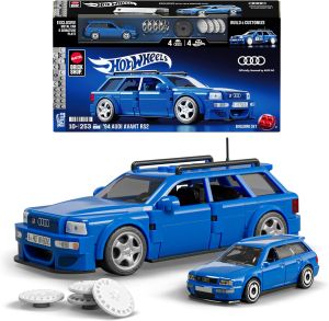 Mattel Brick Shop Hot Wheels Audi Avant RS2 Building Toy Kit (253 Pieces) For Collectors