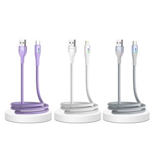 Kabel Data YESPLUS YS-850 Kabel LED Two-Color RGB Light Micro 2.4A/Type-C 3A/Lighting 6A Fast Charge