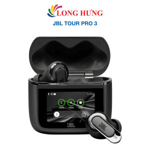 Tai nghe Bluetooth True Wireless JBL Tour Pro 3 - Hàng chính hãng - Thiết kế thanh lịch đặc trưng của JBL độc đáo Màn hình cảm ứng 1.57 inch rõ nét Công nghệ âm thanh: Hi-Res JBL Pro Sound Khả năng chống ồn chủ động (ANC)