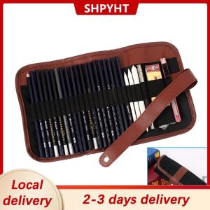 [COD] SHPYHT Local delivery Ship within 24 hours Canvas pen curtain pen bag 24 hole large capacity sketching color lead roll pen