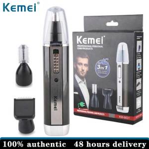 Kemei 3 In 1 Rechargeable Nose Hair Trimmer for Men Trimer Ear Face Eyebrow Nose Hair Removal Eyebrow Trimmer for Nose Wireless Free Shipping
