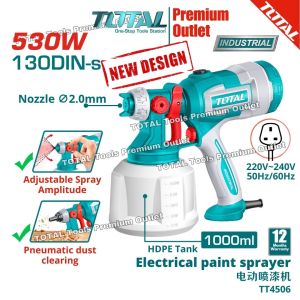 TOTAL Tools 530W new design 2 in 1 Electrical paint sprayer & Pneumatic dust blower - TT4506 / TT45061