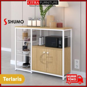SHUMO Lemari Piring Rak Dapur Minimalis Safir Series | Kabinet Serba Guna Bumbu Oven Microwave