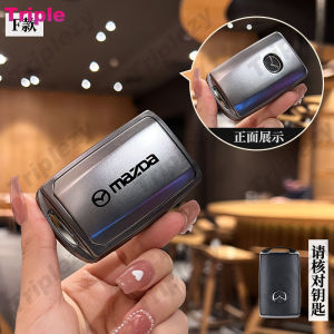Retro Metallic Texture Gray New Style Car Key Fob Case Cover Shell Soft TPU Protector Keyless Accessories For Mazda 3 Alexa CX30 CX-30 CX3 CX-3 CX5 CX-5 CX8 CX-8 CX9 CX-9