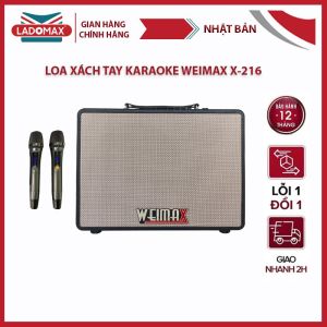 Loa Karaoke xách tay WEIMAX X-216 | Công suất 600W Bluetooth 5.0 2 Loa Bass 16cm Pin 6h Thiết kế 5 đường tiếng chống hú và chống nhiễu kèm 2 micro không dây chính Hãng - Bảo hành 12 tháng