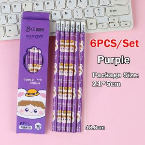 6/10/12PCS Cartoon Boxed 2B Pencil Set Writing Painting Learning School Supplies Children Stationery