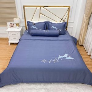 Bộ chăn ga gối phi lụa phủ trần bông 5 món Drap ga gối bọc trần bông 4 món dày dặn đủ size hàng loại 1