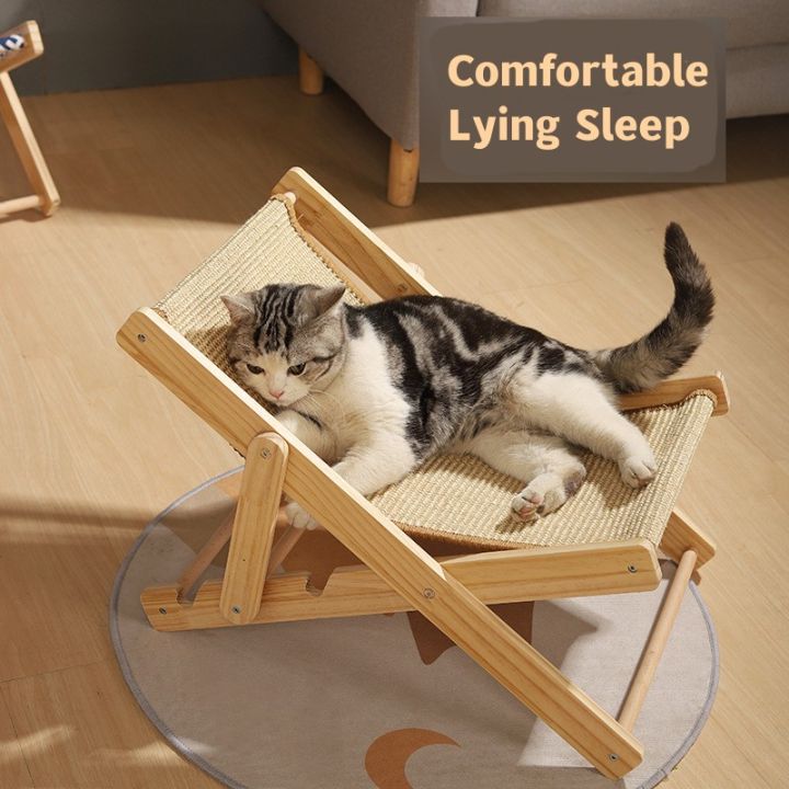 Cat Lounge Chair Wood Foldable Cat Nest Lounge Chair Wear Resistant 7e4361e6705294c919e4cc35e7c21fcc 720x720q80