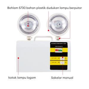 【Garansi 10 tahun】lampu emergency led tahan lama 5 jam Lampu Pencahayaan Lampu darurat dengan COB LED Emergency Light IP30
