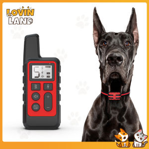 Lovinland 500m Electric Dog Training Collar Pet Remote Control Waterproof Rechargeable with LCD Display for All Size Shock Vibration Sound