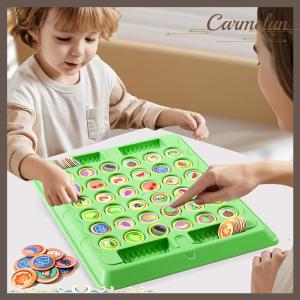 [Carmelun] 1 Set Logical Thinking Cognitive Animal Learning Memory Matching Chess Kids Toy Animal Flip Chess Classic Strategy Board Game