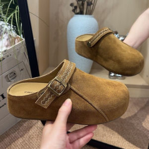 [Free Shipping] 2026 Autumn Dual-use Thick-soled Closed-toe Half-slippers with Internal Height Increase Versatile Lazy Slippers