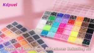 40000Pcs 40 Colors Resin Jelly Rhinestones Kit 3mm Flatback Rhinestones with 3Pcs B7000 Jewelry Glue & Tools Bedazzler Kit with Rhinestones All-in-One Bedazzling Kit for DIY Arts & Crafts Gifts