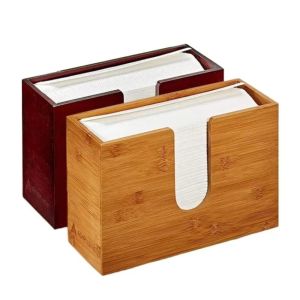 NJJU Wall Mounted Wooden Napkin Holder Table Organizer Creative Paper Storage Holder Stable Cube Hanging Tissue Box For Restaurant