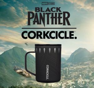 Corkcicle x Marvel 16 oz 470ml Coffee Mug Triple Insulated Stainless Steel Cup with Clear Lid and Silicone Bottom for Hot Drinks Captain America Iron Man Spiderman Black Panther