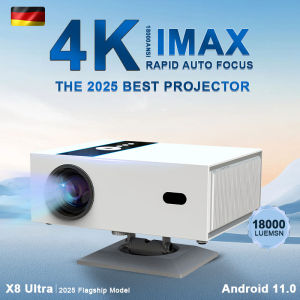 【🥇New Product 2025】Fintex X8 Utral Native 1920P Full HD 4K Android 11.0 Projector 18000 Lumens 900ANSI Auto focus projector  Auto Keystone Home Cinema Classroom OfficeOutdoor daytime high brightness projector