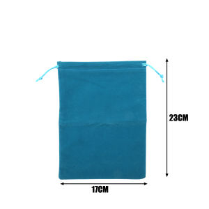 2PCS Fishing Tackle Storage Bag with Drawstring Multifunctional Soft Flocking Material Bags for Outdoor Camping Storage