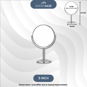 GOOD DAZE Double Sided Rotatable Beauty Mirror | 台式化妆镜子双面旋转|梳妆公主镜 | Cermin Kecantikan Berputar Dua Sisi Good Daze Mirror Stand Makeup Mirror Decor Mirror Desk 化妆镜 Cermin Bulat Cermin Makeup Cermin Meja