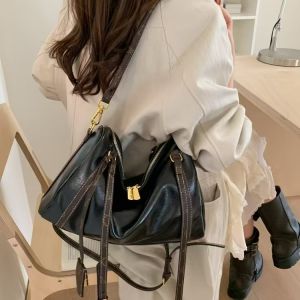 BJ62457 - BLACK/COFFEE - TAS BAHU SHOULDERBAG JINJING TOTEBAG HANDBAG SLEMPANG TAS WANITA FASHION IMPORT MODIS ELEGAN TERMURAH TERLARIS TERBARU TAS BATAM ZCJ2457