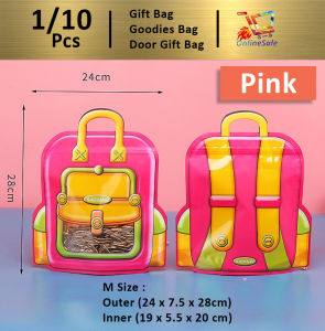 School Bag Creative Zip lock Zipper Bag M Size Goodies Gift Bag (151)Door Gift Snack Candy Biscuit Portable Beg Birthday for Kids Cartoon PackagingBag