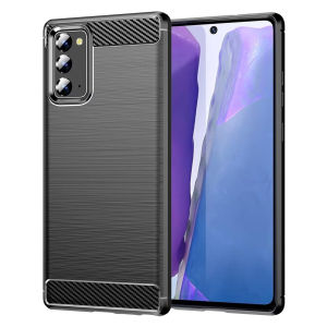 Ôm vừa trường hợp đối với Samsung Galaxy Note 20 điện thoại mỏng bìa với Shock-absorption và thiết kế sợi carbon-Đen