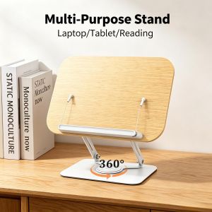 AproFlask Laptop Stand 360°Rotate Book Stand for Reading Stand Adjustable Angle Tablet Holder