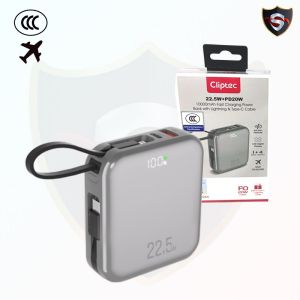 Fast Charging Power Bank 10000mAh 3C Certified 22.5W CLiPtec MPB244 For iPhone Samsung