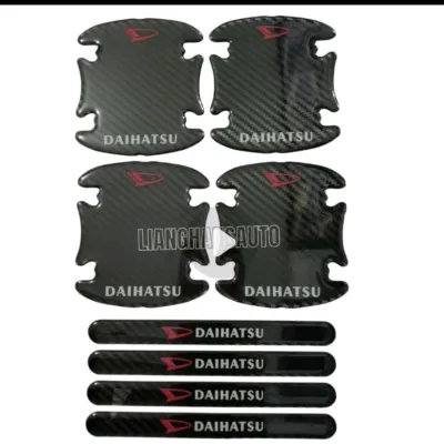 STIKER TRANSPARAN MOTIF CARBON UNIVERSAL HANDLE OUTER 8 PCS