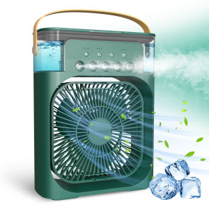 Mebellon Kipas Angin AC Mini 3 Speed Nano Spray 600 ML Pendingin Ruangan LED Air Cooler Fan