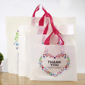 5pcs/set Thank You Printed High Quality Plastic Bag Handle and Packaging Souvenirs