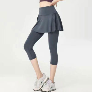 HUIESON กางเกงโยคะขนาดพิเศษกางเกงฟิตเนส2ชิ้นปลอมสำหรับผู้หญิงกางเกงกีฬาสลิมมิ่งหลวมสำหรับวิ่งฟิตเนส