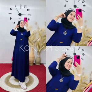 Gamis Frandly Dan Busui resleting depan Matt combad 20s model anyar by nabil