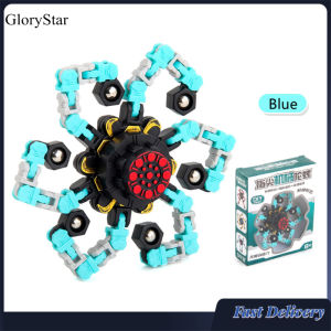 GloryStar Deformable Stress Relief Toy Fingertip Spinner Toy Transformable Creative Mechanical Gyro Toy For Kids