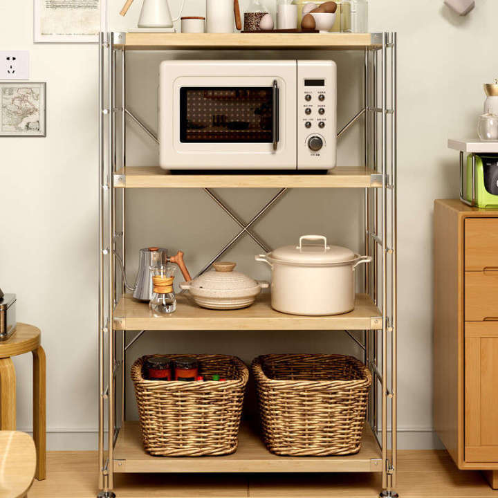 Kitchen Storage Rack Japanese Floor Standing Oven Rack Microwave Oven ...